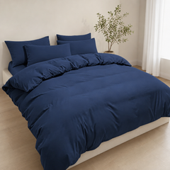 Set Copripiumino in Microfibra con Federa - Blu / 155x200 CM 1 Federa 50x80