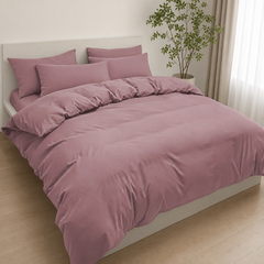 Set Copripiumino in Microfibra con Federa - Rosa Scuro / 200x200 CM 2 Federa 50x80