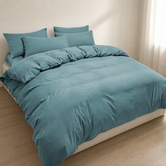 Set Copripiumino in Microfibra con Federa - Verde / 240x220 CM 2 Federa 50x80