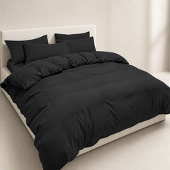 Set Copripiumino in Microfibra con Federa - Nero / 260x240 CM 2 Federe 65x65