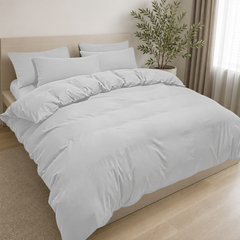 Set Copripiumino in Microfibra con Federa - Grigio Chiaro / 135x200 CM 1 Federe 65x65