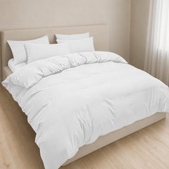 Set Copripiumino in Microfibra con Federa - Bianco / 135x200 CM 1 Federa 50x80