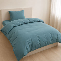 Set Copripiumino in Microfibra con Federa - Verde / 135x200 CM 1 Federe 65x65