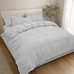 Set Copripiumino in Microfibra con Federa - Grigio Chiaro / 260x240 CM 2 Federe 65x65
