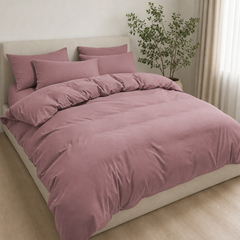 Set Copripiumino in Microfibra con Federa - Rosa Scuro / 230x220 CM 2 Federe 50x80
