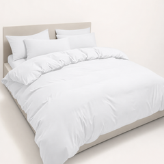 Set Copripiumino in Microfibra con Federa - Bianco / 260x240 CM 2 Federe 50x80