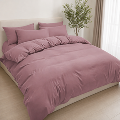 Set Copripiumino in Microfibra con Federa - Rosa Scuro / 260x240 CM 2 Federe 65x65