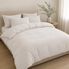 Set Copripiumino in Microfibra con Federa - Beige / 230x220 CM 2 Federe 50x80