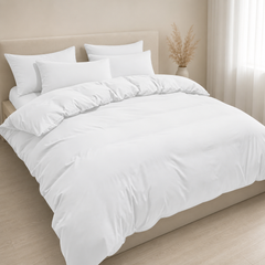 Set Copripiumino in Microfibra con Federa - Bianco / 260x240 CM 2 Federe 65x65
