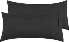 Federe per Cuscino in Microfibra Morbida - Nero / 50x90 cm