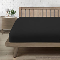 Lenzuolo Sotto con Angoli in Microfibra - Nero / 150x200 / 30