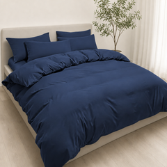 Set Copripiumino in Microfibra con Federa - Blu / 240x220 CM 2 Federa 50x80