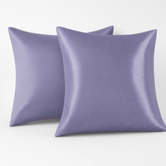 Federe per Cuscino in Raso Set 2 Pezzi - Lilla / 65x65 cm