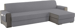 Copridivano Imbottito Antimacchia - Grigio Chiaro / 4 posti - L 300 cm