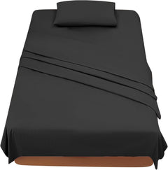 Completo Lenzuola in Microfibra 3 Pezzi - Nero / 120x190/200 cm