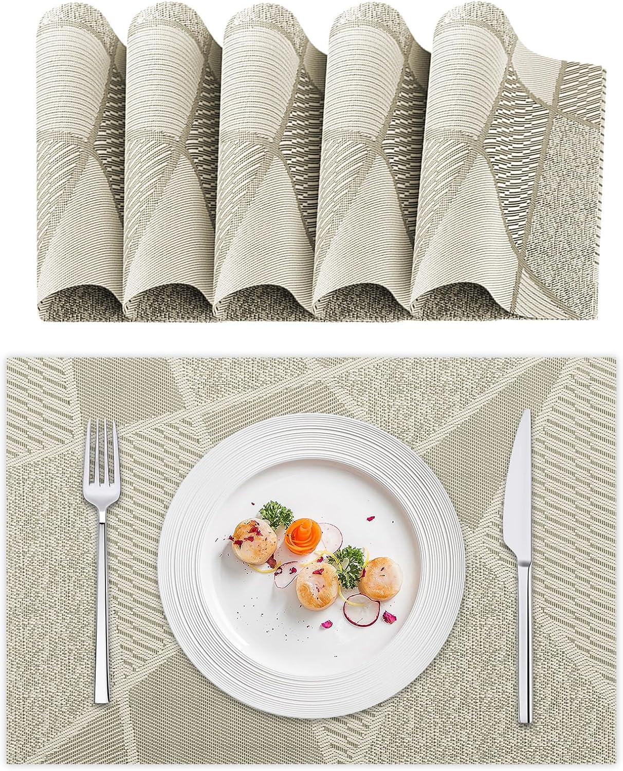 Tovagliette Americane Lavabili per Tavola - Beige