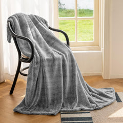 Coperta Plaid Morbida per Letto e Divano - Grigio / 130x150 cm