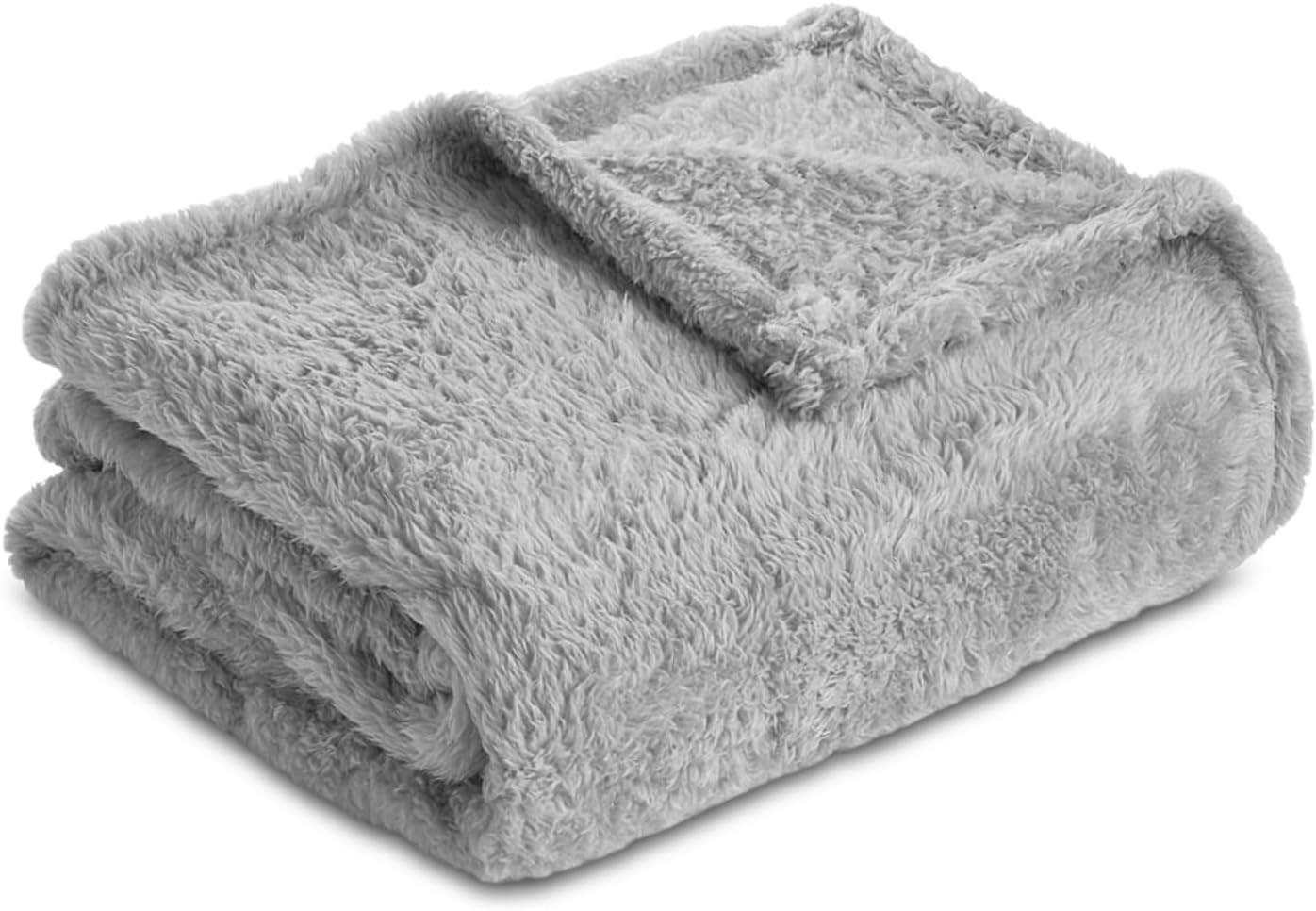 Coperta Plaid Morbida per Letto e Divano - Grigio Chiaro / 130x150 cm