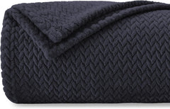 Coperta Plaid Calda per Letto e Divano - Nero / 270x230 cm
