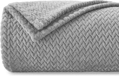 Coperta Plaid Calda per Letto e Divano - Grigio Chiaro / 130x150 cm