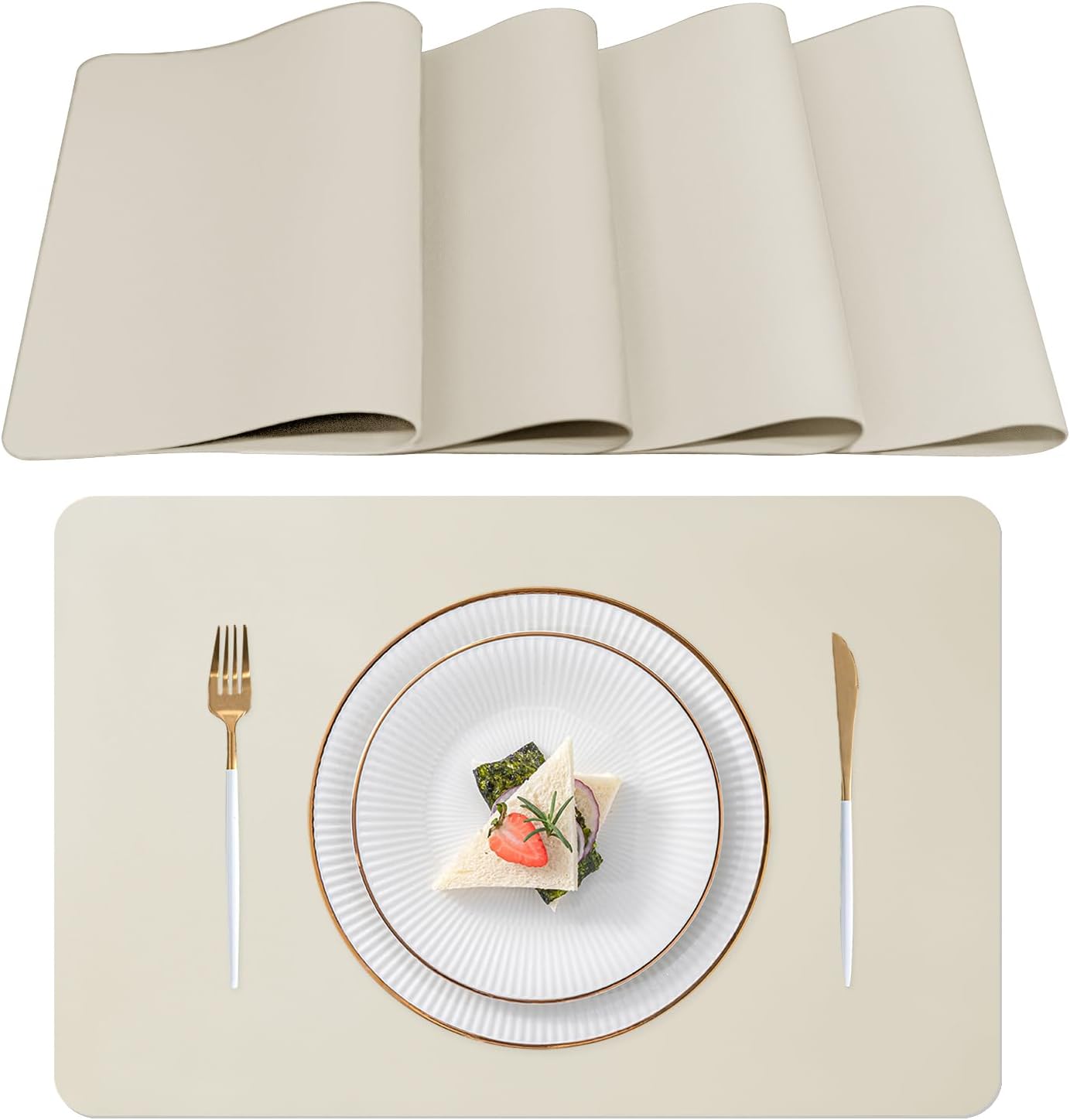 Tovagliette Americane Lavabili per Tavola - Beige