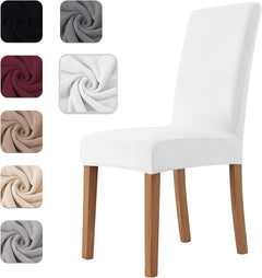 Coprisedia in Pile Corallo Elasticizzato - Bianco / 6 pezzi