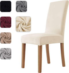 Coprisedia in Pile Corallo Elasticizzato - Beige / 4 pezzi