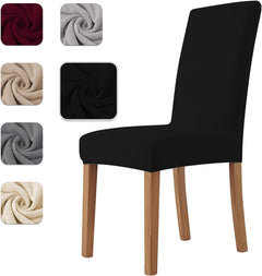 Coprisedia in Pile Corallo Elasticizzato - Nero / 4 pezzi
