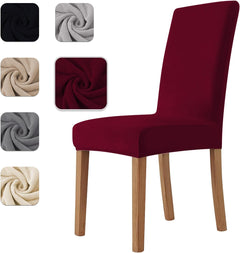 Coprisedia in Pile Corallo Elasticizzato - Bordeaux / 4 pezzi