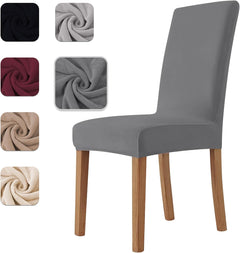 Coprisedia in Pile Corallo Elasticizzato - Grigio Scuro / 6 pezzi