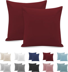 Federe per Cuscino in Microfibra con Zip - Bordeaux / 65x65
