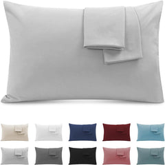 Federe per Cuscino in Microfibra con Zip - Grigio Chiaro / 50x90