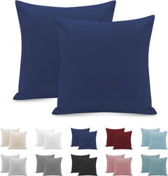 Federe per Cuscino in Microfibra con Zip - Blu / 65x65
