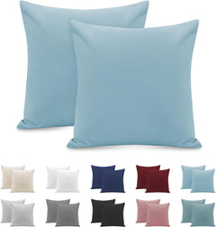 Federe per Cuscino in Microfibra con Zip - Azzurro / 65x65