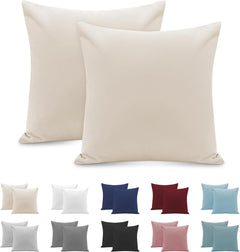 Federe per Cuscino in Microfibra con Zip - Beige / 65x65