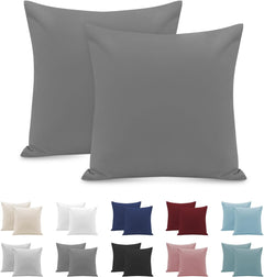 Federe per Cuscino in Microfibra con Zip - Grigio Scuro / 65x65