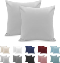Federe per Cuscino in Microfibra con Zip - Grigio Chiaro / 65x65