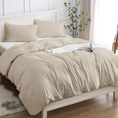 Set Copripiumino in Cotone con Federa - Beige / 200x200 / 50