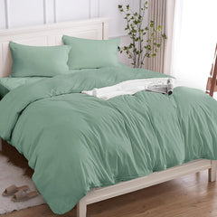 Set Copripiumino in Cotone con Federa - Verde Acqua / 260x240 / 50