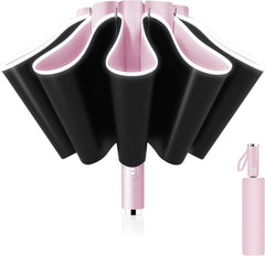 Ombrello Pieghevole Antivento Compatto - Rosa