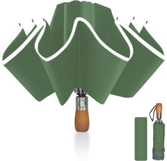 Ombrello Pieghevole Antivento Compatto - Verde