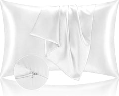 Federe per Cuscino in Raso con Zip - Bianco / 50x90cm