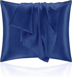 Federe per Cuscino in Raso con Zip - Blu Scuro / 65x65cm