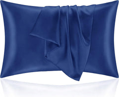 Federe per Cuscino in Raso con Zip - Blu Scuro / 40x70cm