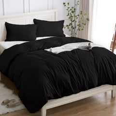 Set Copripiumino in Cotone con Federa - Nero / 250x200 / 50
