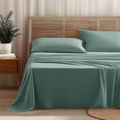 Completo Letto Leggero in Microfibra - Verde / 150x190/200 cm