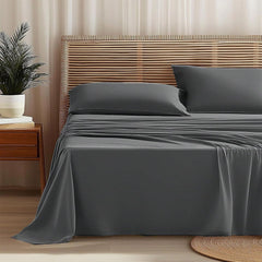 Completo Letto Leggero in Microfibra - Grigio Scuro / 180x190/200 cm