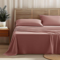 Completo Letto Leggero in Microfibra - Rosa Scuro / 180x190/200 cm