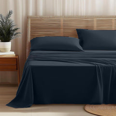 Completo Letto Leggero in Microfibra - Blu / 160x190/200 cm
