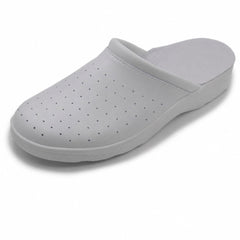 Ciabatte Sanitarie Anatomiche in Pelle da Uomo - Bianco Uomo